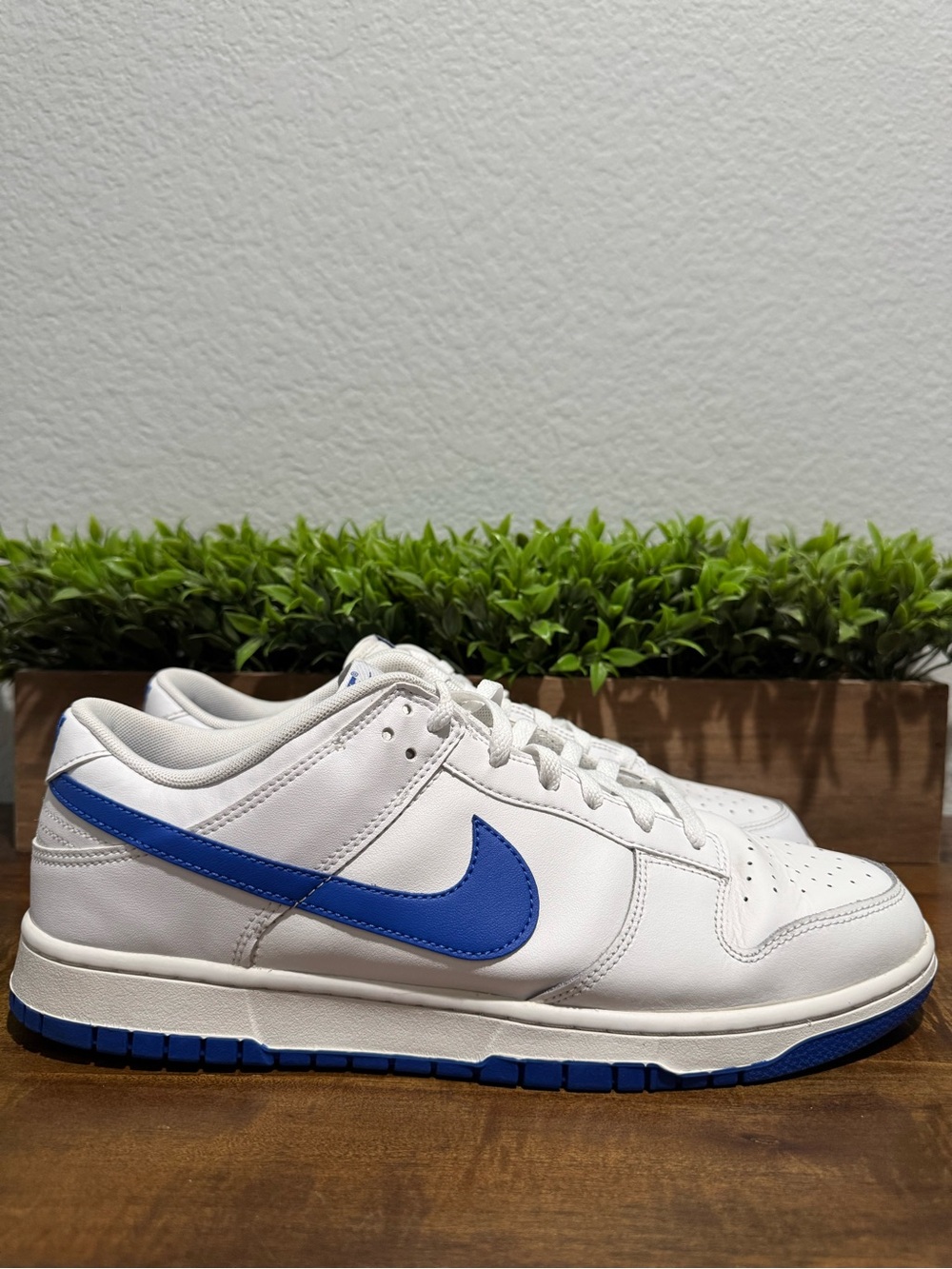 Nike Dunk Low White Hyper Royal Blue Shoes DV0831-104 Mens Size 13